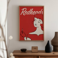 Redhead Matchbox Art Print - Retro Vintage Wand Dé