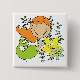 Redhead-Meerjungfrau Button