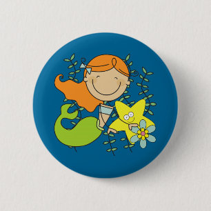 Redhead-Meerjungfrau Button