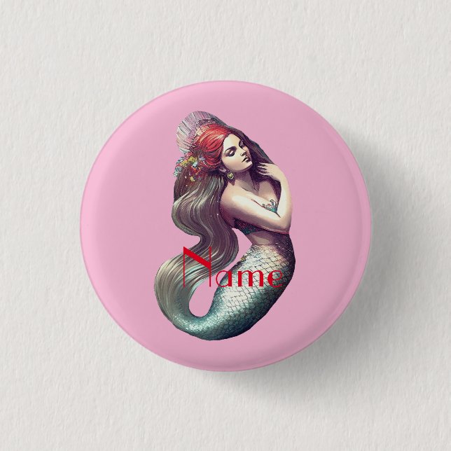 Redhead Mermaid Beauty Thunder_Cove Button (Vorderseite)