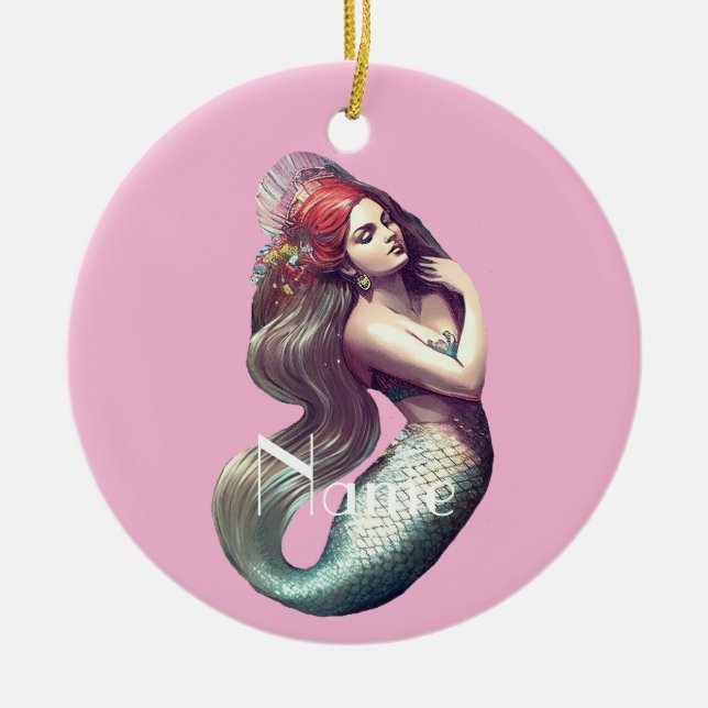 Redhead Mermaid Beauty Thunder_Cove Keramik Ornament (Vorne)
