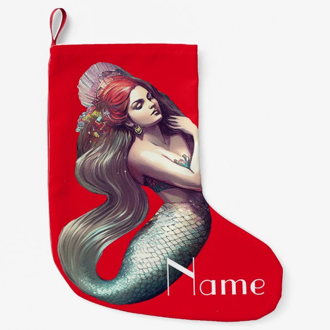 Redhead Mermaid Beauty Thunder_Cove Kleiner Weihnachtsstrumpf (Vorderseite)