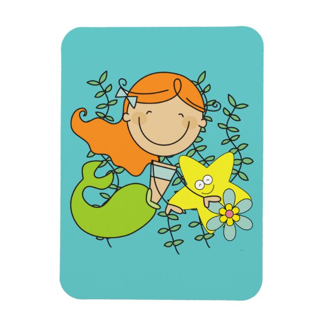 Redhead Mermaid Magnet (Vertikal)