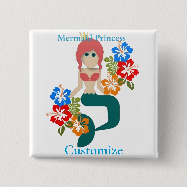 Redhead Mermaid Princess Thunder_Cove Button (Vorderseite)