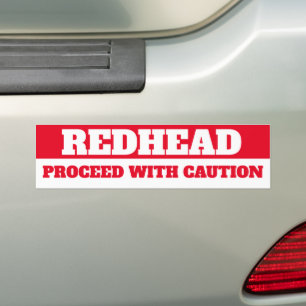 REDHEAD, PROCEED WITH CAUTION AUTOAUFKLEBER