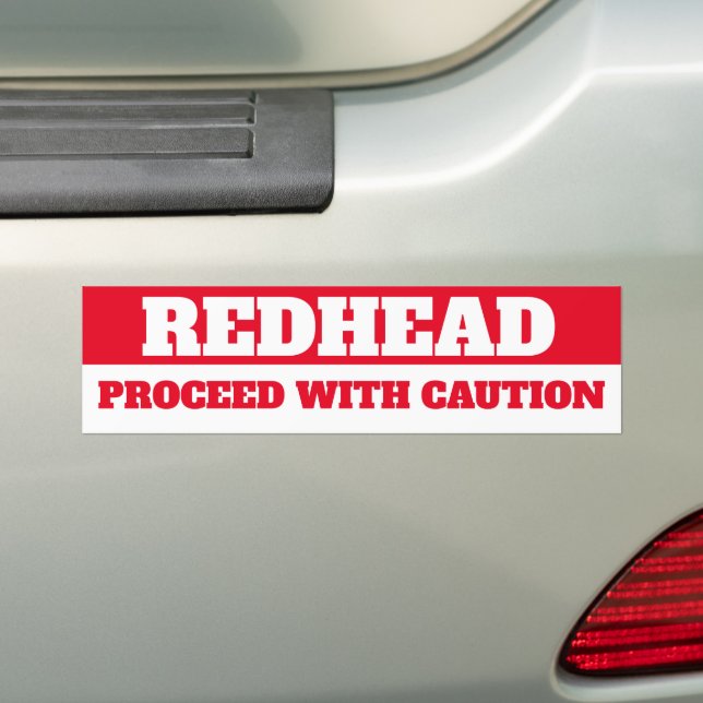 REDHEAD, PROCEED WITH CAUTION AUTOAUFKLEBER (Auf Auto)