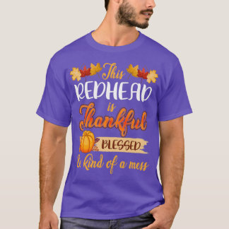Redhead Thankful Erntedank T-Shirt