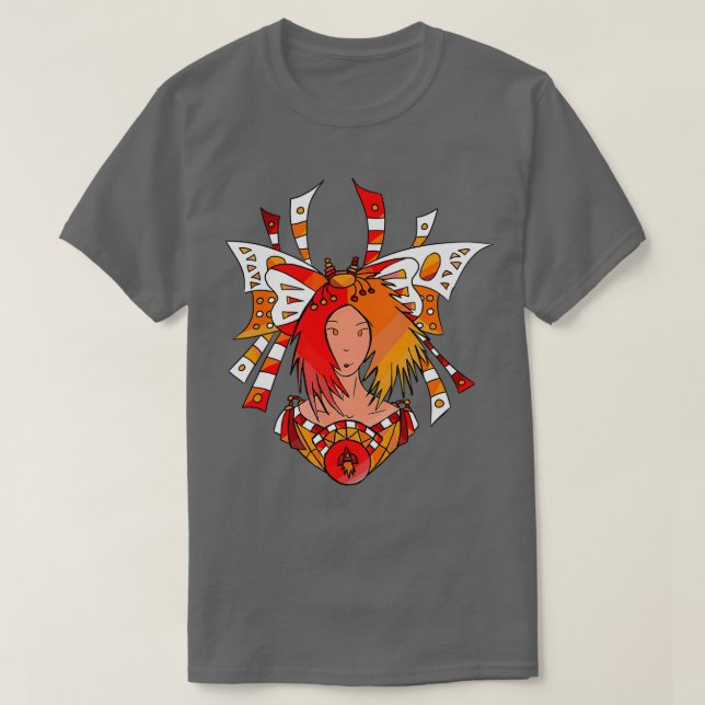 Redhead Tomboy Astronaut mit Butterfly Ribbon T-Shirt (Design vorne)