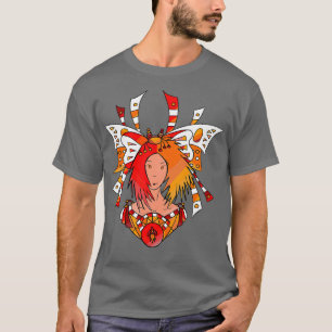 Redhead Tomboy Astronaut mit Butterfly Ribbon T-Shirt