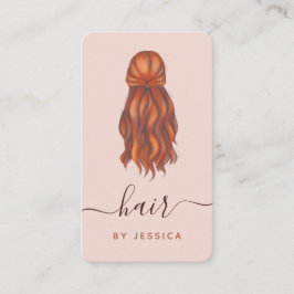 Redhead Wavy Haar Haarstylist-Logo und Social Medi Visitenkarte
