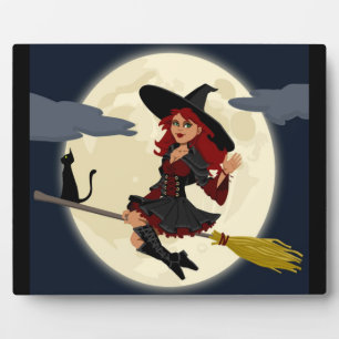 REDHEADED HALLOWEEN WITCH FOTOPLATTE