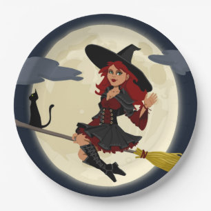 REDHEADED HALLOWEEN WITCH PAPPTELLER