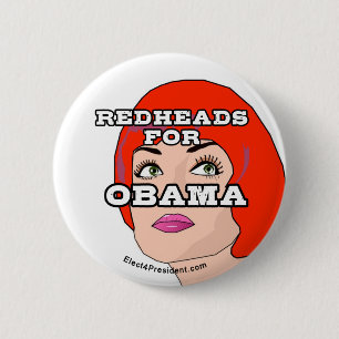 Redheads für Obama-Knopf Button
