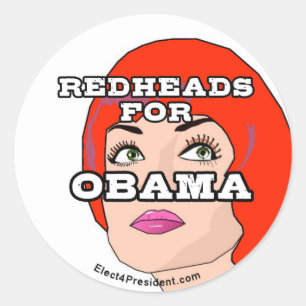 Redheads für Obama Stickers