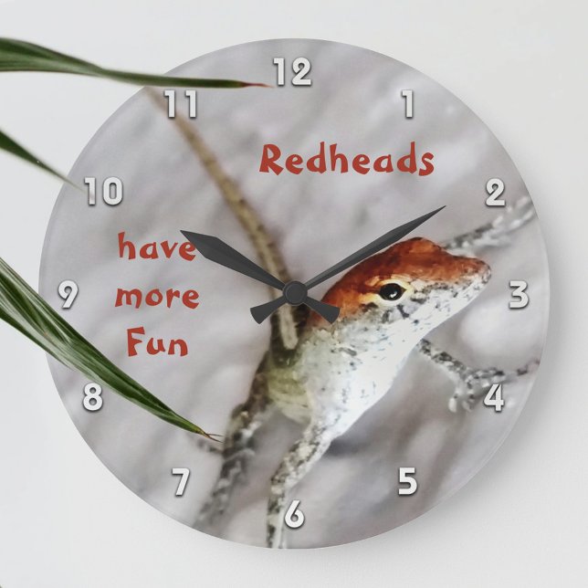 Redheads haben mehr Spaß Lizard Acrylmauer-Uhr Große Wanduhr (Von Creator hochgeladen)