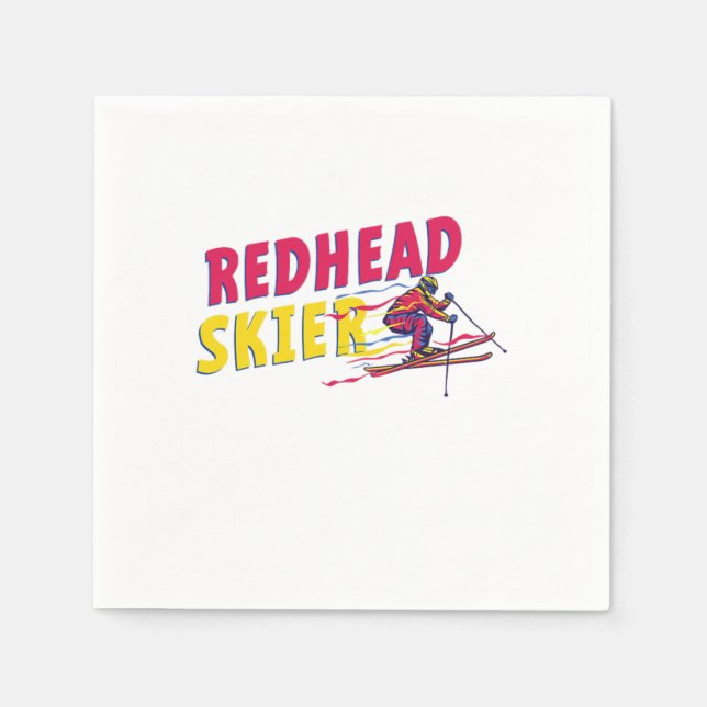 Redheads Skier Ski Red Hair Ginger Redhead Geschen Serviette (Vorderseite)