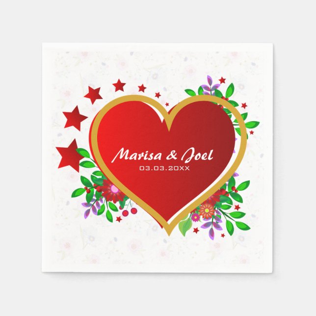 RedHeart über empfindliche Blume Serviette (Vorderseite)