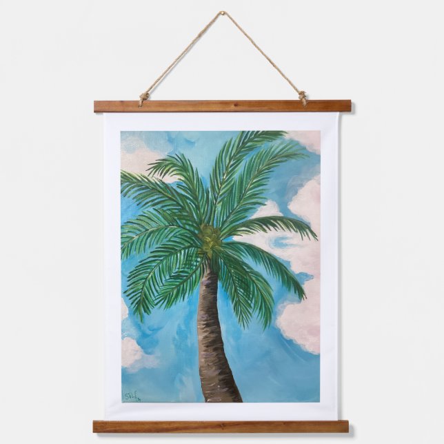 Redland Bay Palm Tree Wandteppich Mit Holzrahmen (Vorderseite)