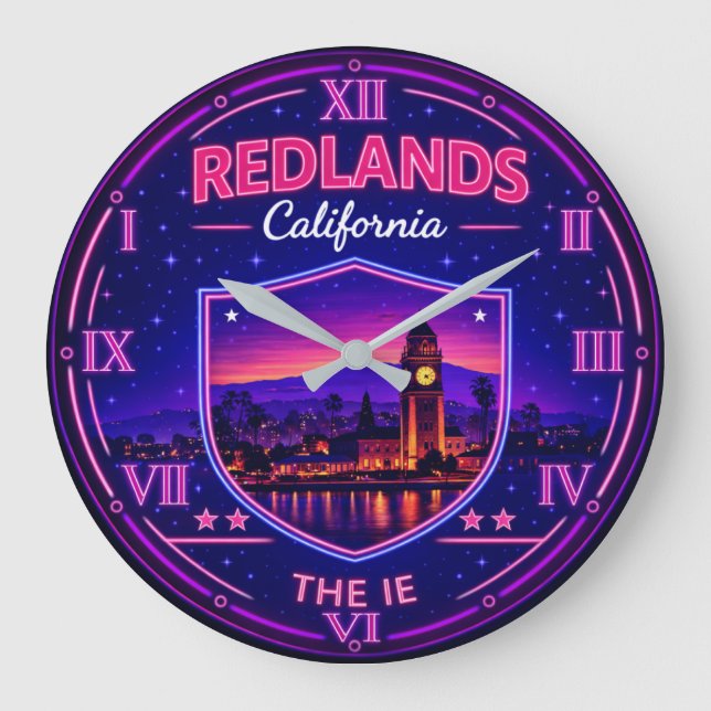 Redlands California Große Wanduhr (Vorderseite)