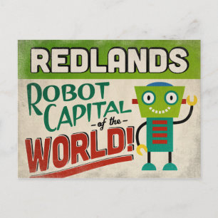 Redlands California Robot - Funny Vintag Postkarte