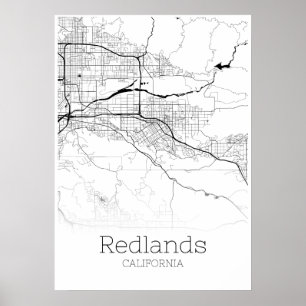 Redlands Map - Kalifornien - City Map Poster