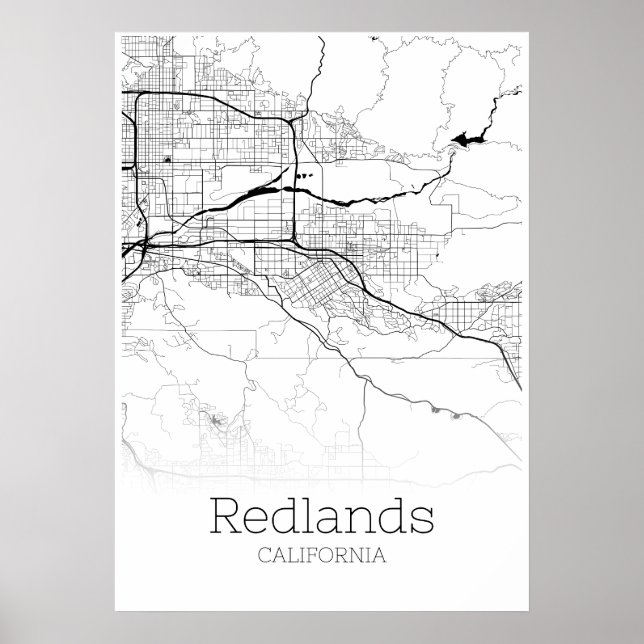 Redlands Map - Kalifornien - City Map Poster (Vorne)