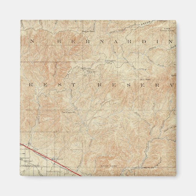 Redlands quadranglind zeigt San Andreas Rift Magnet (Vorne)