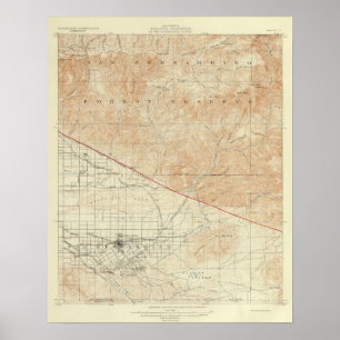 Redlands quadranglind zeigt San Andreas Rift Poster