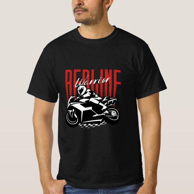 Redline Warrior: Motorradfahrer T - Shirt (Vorderseite)