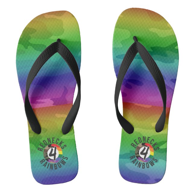 Redneck 4 Regenbogen Flip Flops (Fußbett)