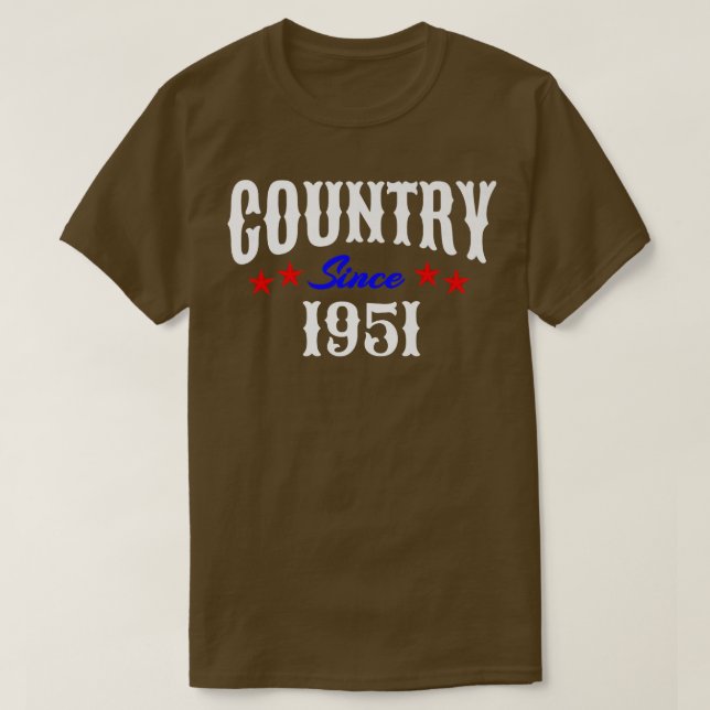 Redneck 71 Jahre Geboren 1951 Country Music 71 T-Shirt (Design vorne)