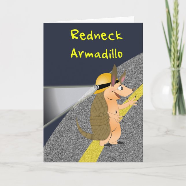 Redneck Armadillo Grußkarte Karte (Vorderseite)