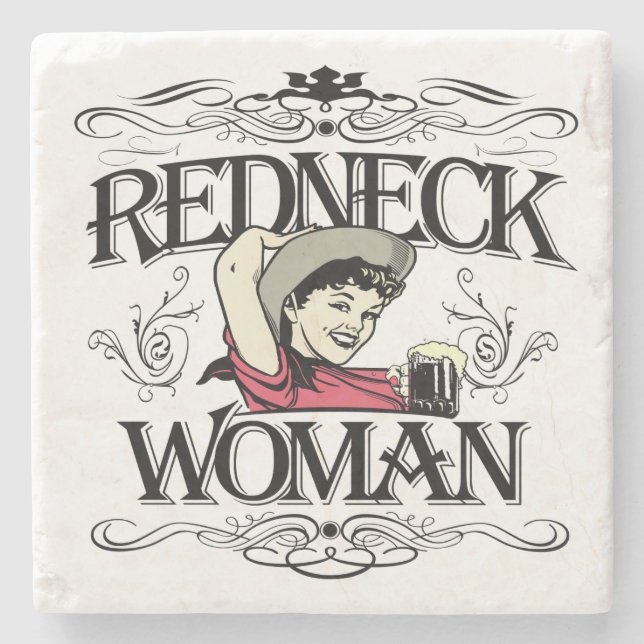 Redneck-Frau Steinuntersetzer (Vorderseite)