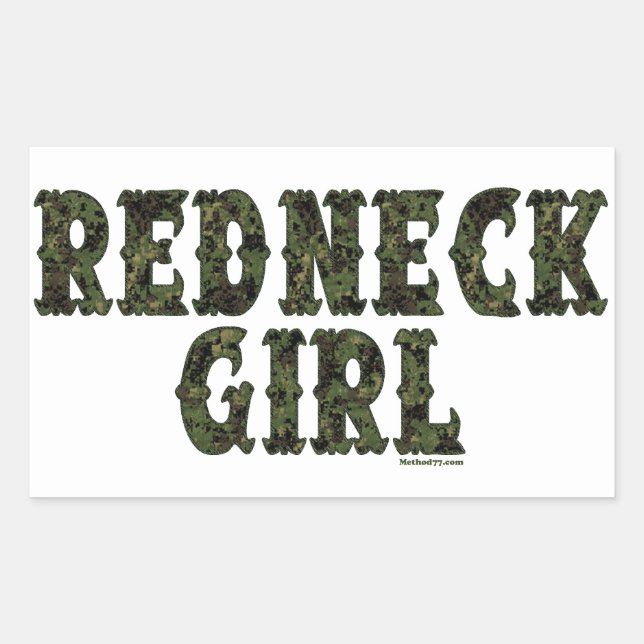Redneck Girl Green Camouflage Stickers (Vorderseite)