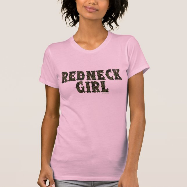 Redneck Girl Green Camouflage T-Shirt (Vorderseite)