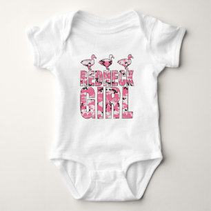 Redneck Girl Pink Camouflage 3 Enten Baby Strampler