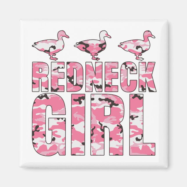 Redneck Girl Pink Camouflage 3 Enten Magnet (Vorne)