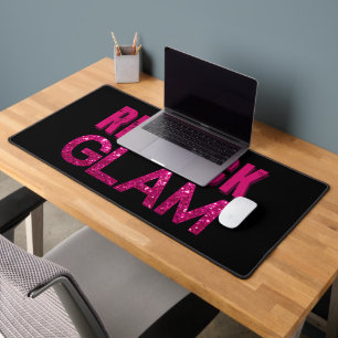 Redneck Glam Pink Glitzer auf Schwarz Schreibtischunterlage