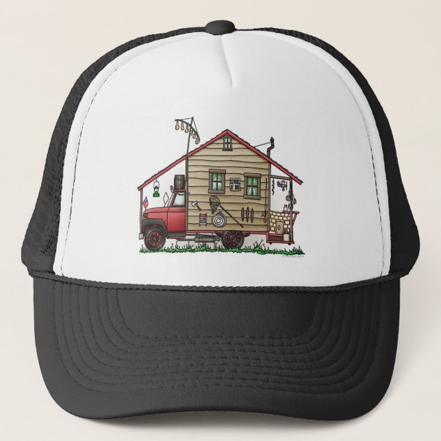 Redneck-Hinterwäldler-Camper-Hut Truckerkappe (Vorderseite)