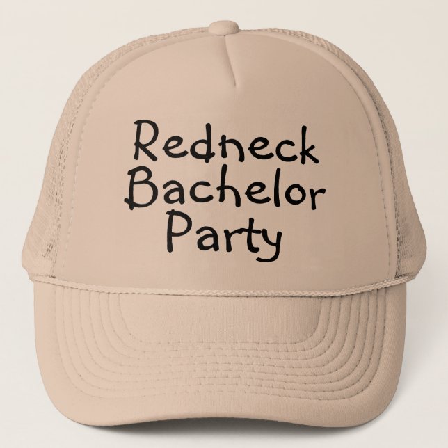 Redneck-Junggeselle-Party Truckerkappe (Vorderseite)