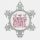 Redneck-Mädchen duckt rosa Schneeflocken Zinn-Ornament (Vorderseite)