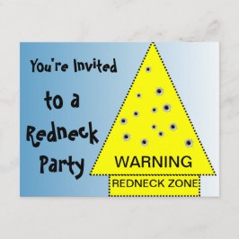Redneck Party Warnzeichen mit Schusswaffen Einladung