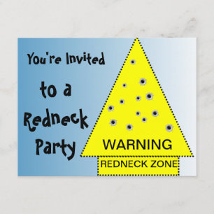 Redneck Party Warnzeichen mit Schusswaffen Einladung