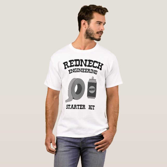 Redneck-Technik-Starter-Ausrüstungs-T - Shirt (Vorne ganz)