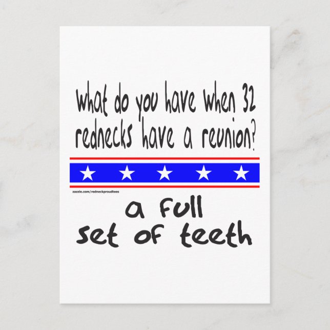Redneck VOLLSTÄNDIGES SET DER ZÄHNLICHEN T - SHIRT Postkarte (Vorderseite)