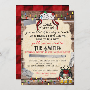 Redneck White Trash Holiday Bash Einladung