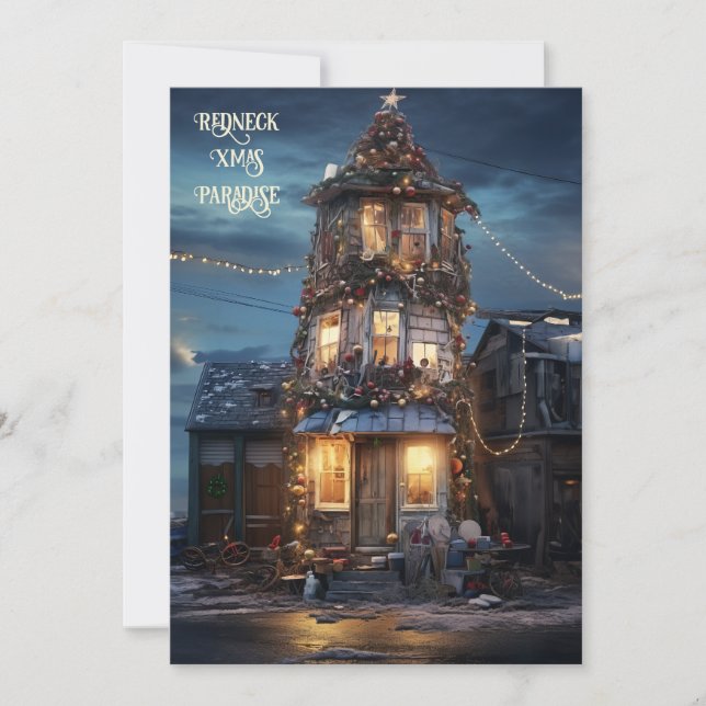 Redneck Xmas Paradies Feiertagskarte (Vorderseite)