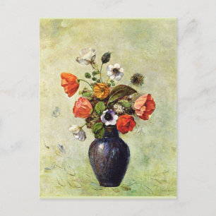 Redon - Anemonen und Pflaumen in einer Vase, Postkarte