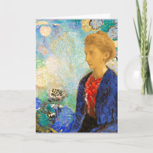 Redon - Baronne de Domecy, Kunstmalerei Karte (Vorderseite)