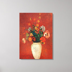 Redon - Bouquet in einer chinesischen Vase Leinwanddruck